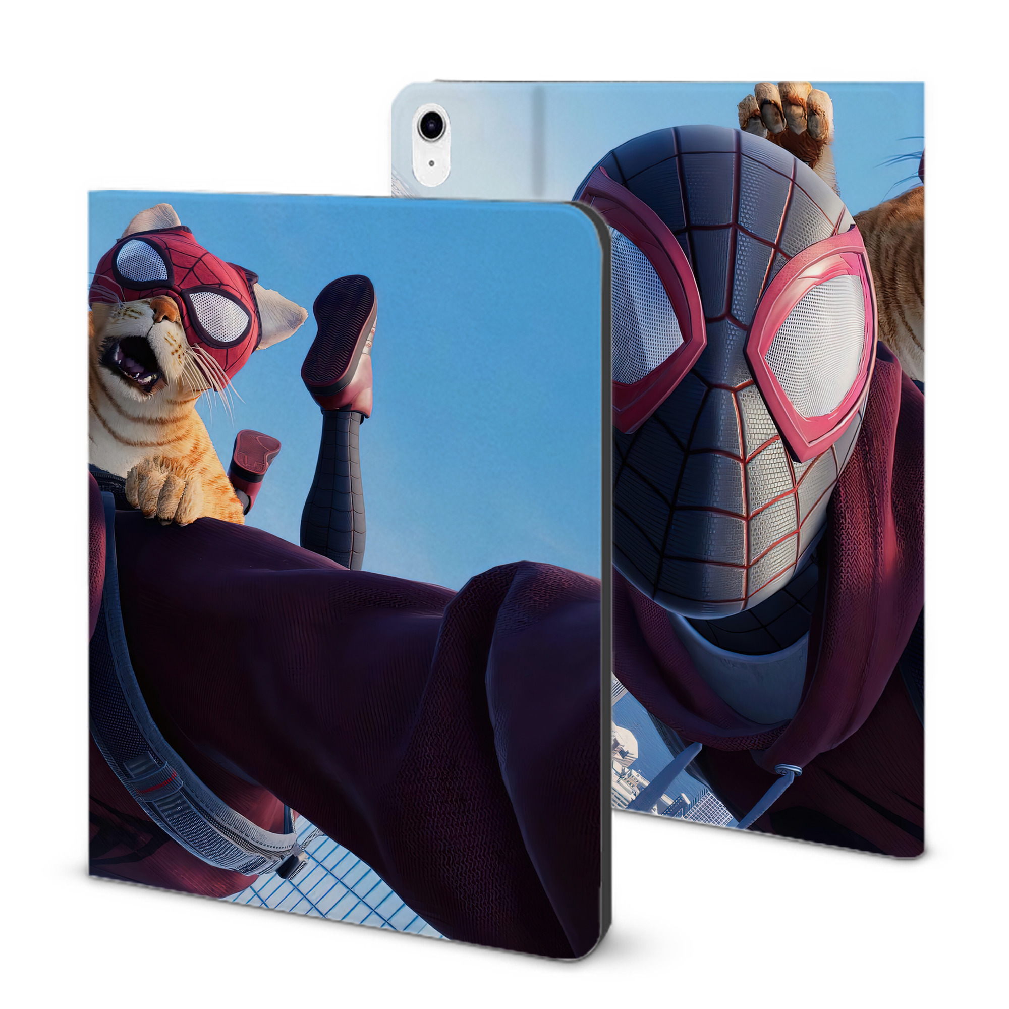 （画像用） Spider Man スパイダーマン IPad ケース ブック型 PUレザー TPU 耐衝撃 軽量 薄型 ペン収納なし 全面保護 IPad 各モデル対応